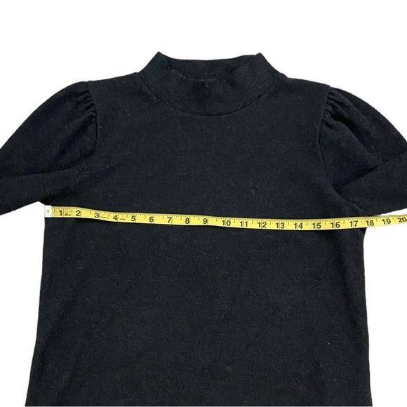 Madewell Women's (Re)sourced Plush Mockneck Puff Sleeve Top Sweater Size M Gray - Picture 9 of 9